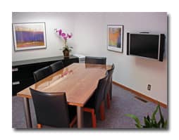 Colorado Center for Divorce Mediation™ - conference room with Dell™ large flat panel television monitors