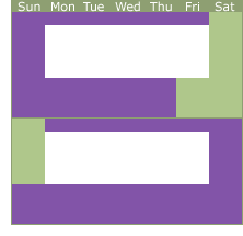 graphic of parenting plan option one for mediation of Colorado child custody or divorce (every other weekend)