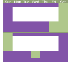 graphic of parenting plan option two for mediation of Colorado child custody or divorce (every other weekend)
