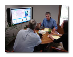 Image of divorce mediation using large flat panel displays to facilitate planning discussions - ©, 2006 